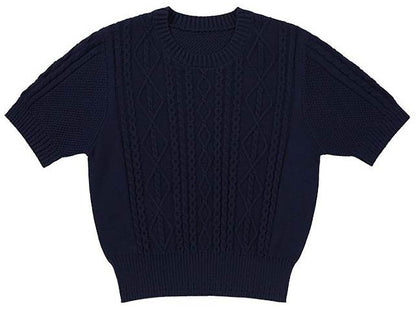 Scasi Cable Half Sleeve Knit(aespa Merch) Draw fit