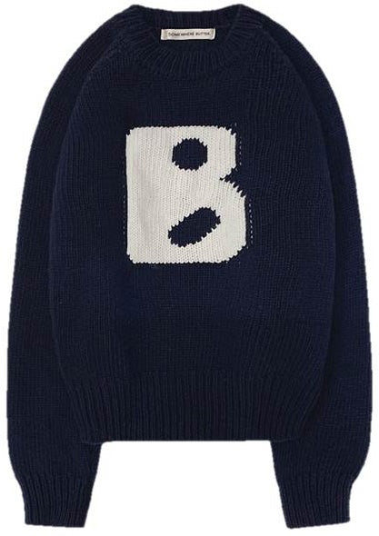 B Logo Cashmere Knit(LESSERAFIM Merch) SOMEWHEREBUTTER