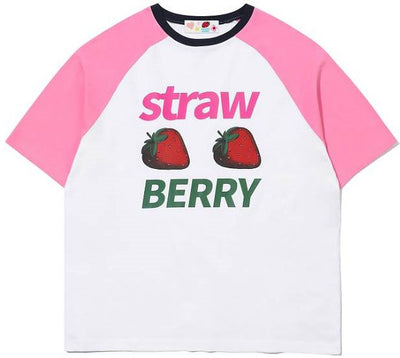 Strawberry Overfit Raglan T-shirt(NewJeans Merch) WONDER VISITOR