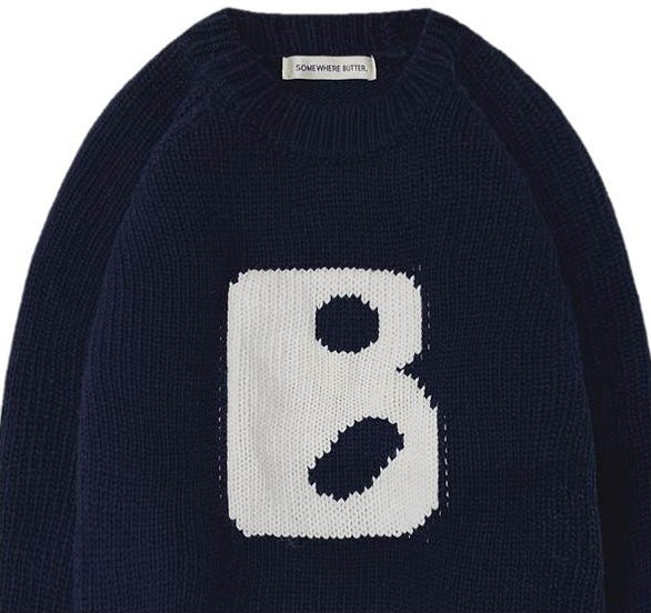 B Logo Cashmere Knit(LESSERAFIM Merch) SOMEWHEREBUTTER