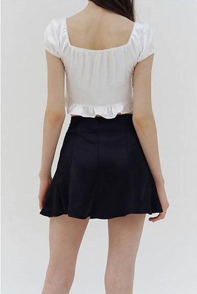 Baby White Semi Crop Blouse(IVE Merch) KINDABABY