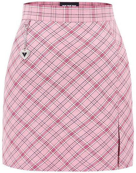 Teen Check Unbalance Super Mini Skirt(TWICE Merch) VVV
