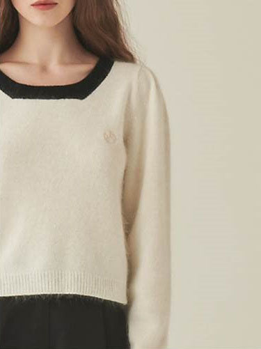 Square Neck Puff Angora Knit(IZONE Merch) RONRON