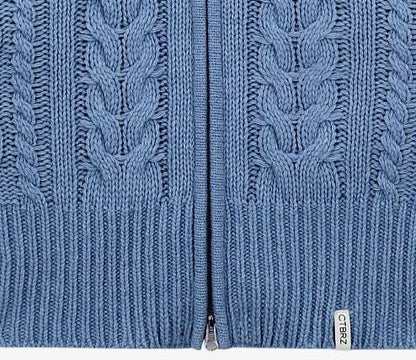 Wool Cable Knit Zip-up Cardigan(IZONE Merch) City Breeze