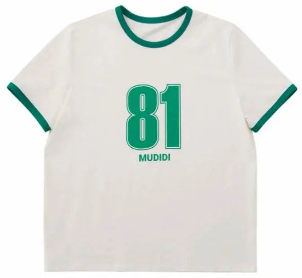 Oversize numbering t-shirt 002 Green(BTS Merch) Mudidi