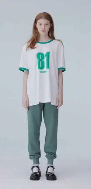 Oversize numbering t-shirt 002 Green(BTS Merch) Mudidi
